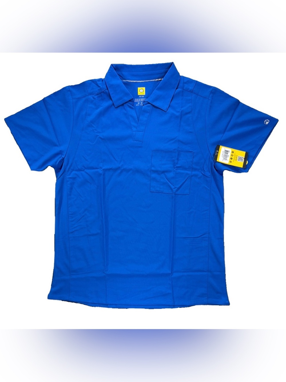 WonderWink W123 Collar Scrub Top NEW NWT Men's Medium Blue Medical Uniform